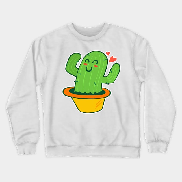 Cute Cactus Crewneck Sweatshirt by BrightLightArts